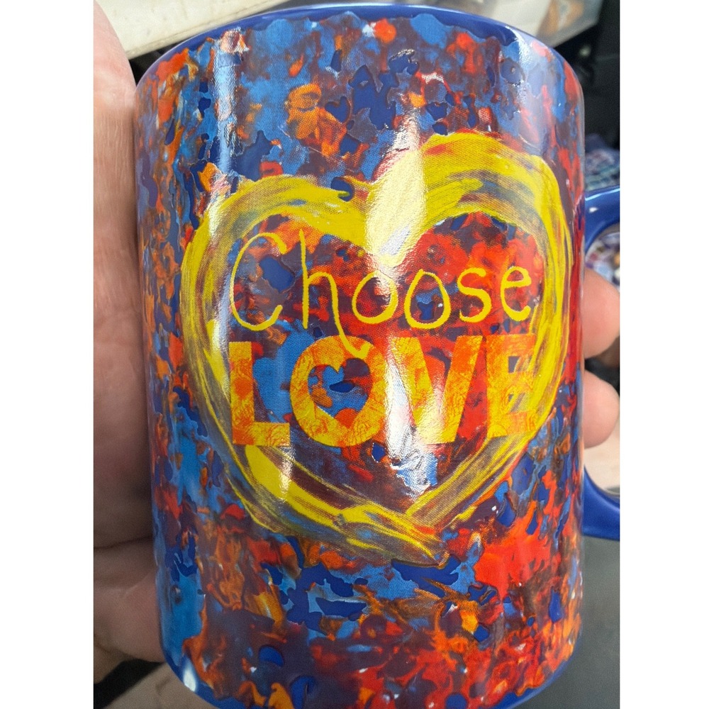 Penzeys Spices Choose Love I Will Vote 2022 Blue Coffee Mug Set of 4 Ceramic